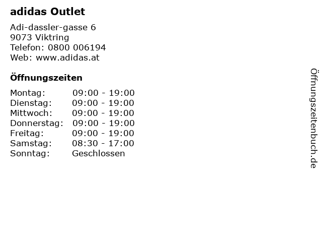 Adidas outlet klagenfurt clearance oeffnungszeiten